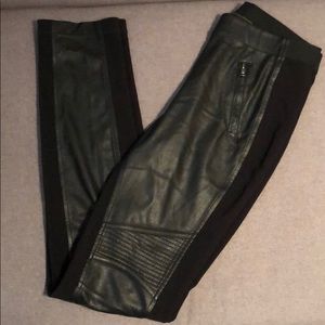 BCBG Faux Leather Moto Leggings, Size Small